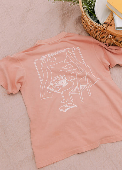 Romanticize Reading Tee Pink